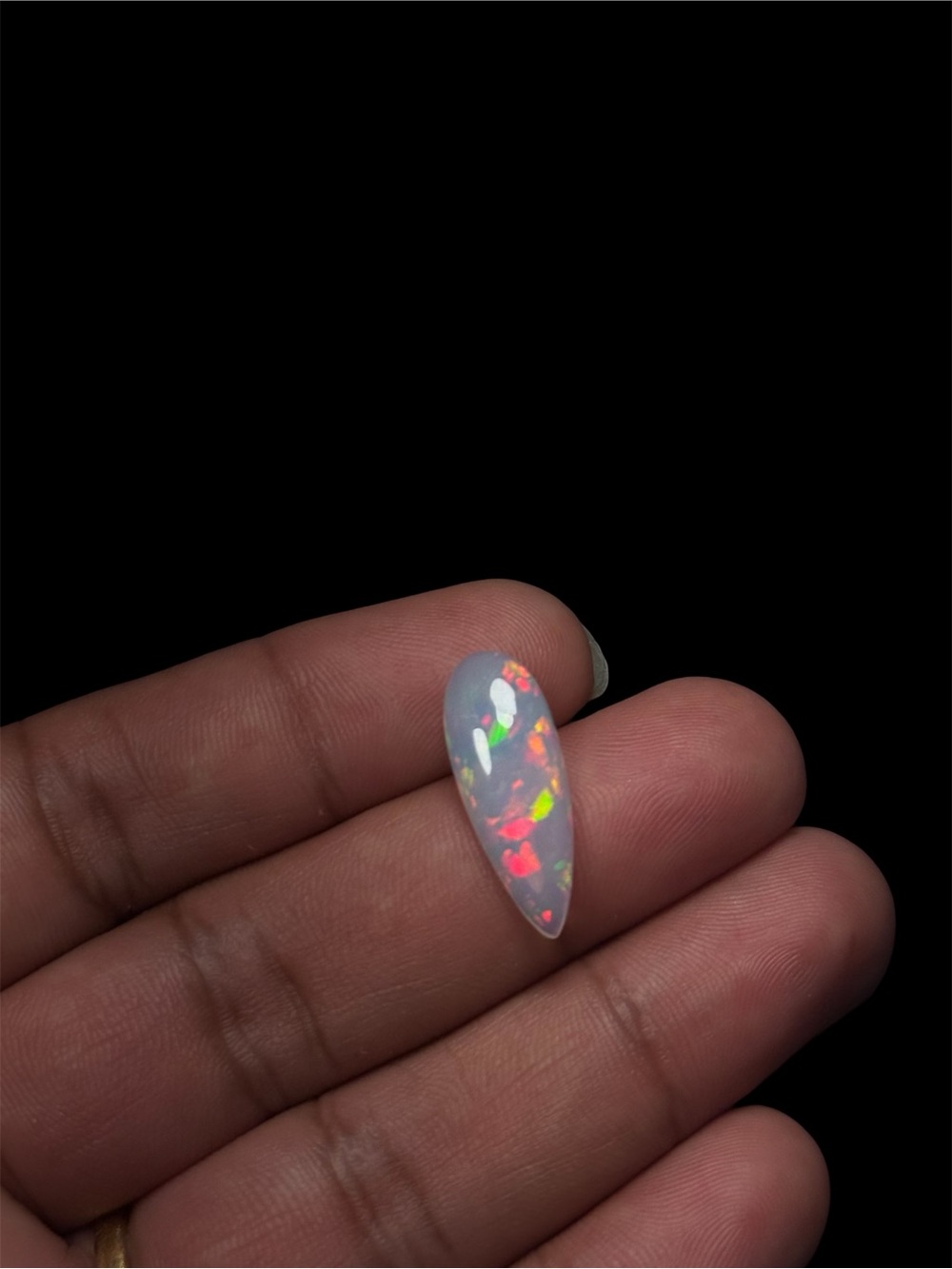 Natural Ethiopian Opal – 5.40 Carat – Pear Cabochon – Loose Gemstone